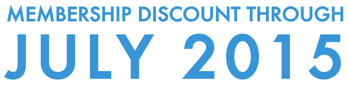Membership Discount Through July 2015